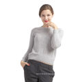 Newest selling simple design grey long sleeves sweater girls sweaters